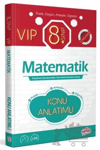 8. Sınıf VIP Matematik Konu Anlatımı – Kolektif – Editör Yayınevi kitap kapağı