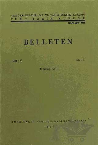 Belleten Sayı: 19 Cilt: 5