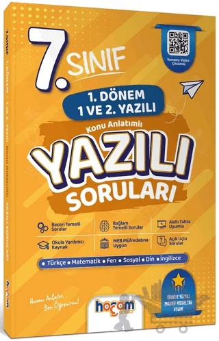 7. Sınıf Konu Anlatımlı Yazılı Soruları Tamamı Video Çözümlü - Hediye Planlama Kitapçığı – Kolektif – Hocam Anlatır kitap kapağı