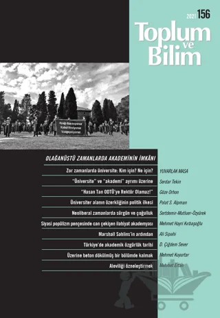 Toplum ve Bilim Dergisi Sayı: 156 – İletişim Yayınevi kitap kapağı