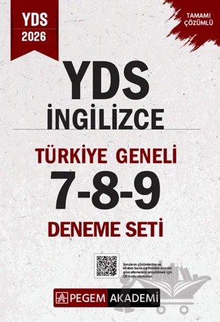 2026 YDS İngilizce Tamamı Çözümlü Türkiye Geneli 7-8-9 (3'lü Deneme Seti) – Kolektif – Pegem Akademi Yayıncılık kitap kapağı
