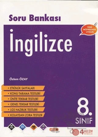 8. Sınıf İngilizce Soru Bankası – Özlem Özay – 4 Adım Yayınları kitap kapağı