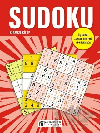 Sudoku Kırmızı Kitap - Üç Farklı Zorluk Seviyesi 159 Bulmaca – Oğuz Altay – Akıl Çelen Kitaplar kitap kapağı