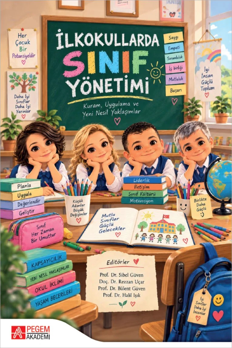 İlkokullarda Sınıf Yönetimi Kuram Uygulama ve Yeni Nesil Yaklaşımlar – Pegem Akademi Yayıncılık kitap kapağı