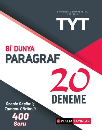 TYT Bi Dünya Paragraf 20 Deneme – Temel Yeterlilik Testi – Pegem Akademi Yayıncılık kitap kapağı