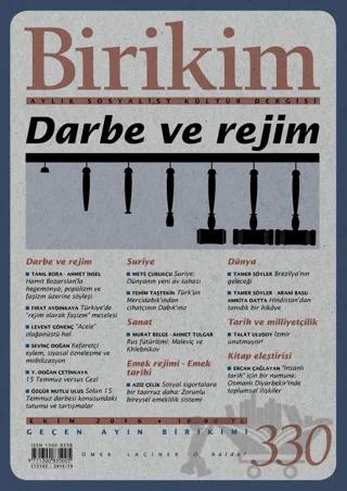 Birikim Aylık Sosyalist Kültür Dergisi Sayı: 330 Ekim 2016