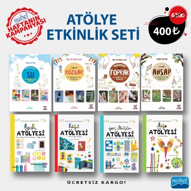 ATÖLYE ETKİNLİK SETİ – Tiphaine Voutyrakis Marie-Lyne Mangilli Douce Marie- Laure Pham Bouwens Sandra Willauer Marie- Laure Pham Bouwens – Haftanın Kampanyası kitap kapağı