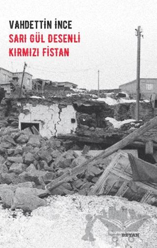 Sarı Gül Desenli Kırmızı Fistan