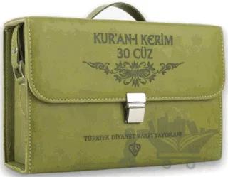 Kuranı Kerim Orta Boy 30 Cüz Yeşil Çanta Kare Kodlu