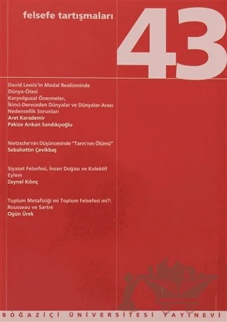 Felsefe Tartışmaları Sayı: 43 – Kolektif – Boğaziçi Üniversitesi Yayınevi kitap kapağı