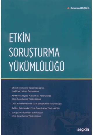 Etkin Soruşturma Yükümlülüğü – Batuhan Hoşgül – Seçkin Yayıncılık kitap kapağı