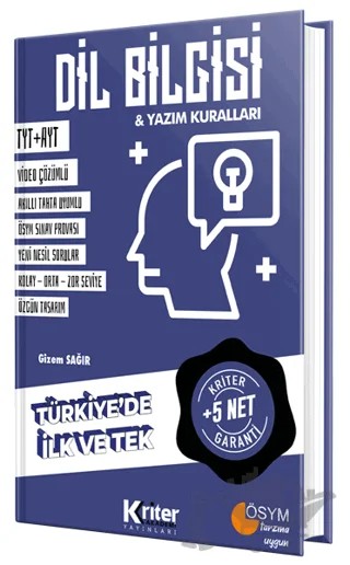 5 Net Garantili Dil Bilgisi Yayınları – Gizem Sağır – Kriter Akademi kitap kapağı