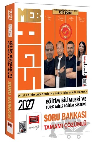 2027 MEB-AGS Eğitim Bilimleri ve Türk Milli Eğitim Sistemi Tamamı Çözümlü Soru Bankası – Tufan Genç, Gökçer Ateş, Metin Şar, Dönüş Köysüren – Yargı Yayınevi kitap kapağı