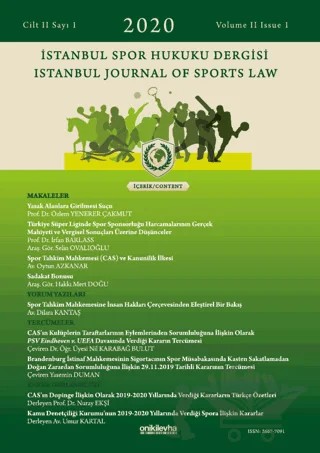 İstanbul Spor Hukuku Dergisi Cilt 2 Sayı: 1 – On İki Levha Yayınları kitap kapağı