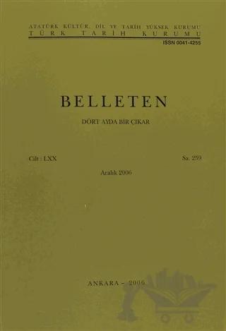 Belleten Sayı: 259 Cilt: 70