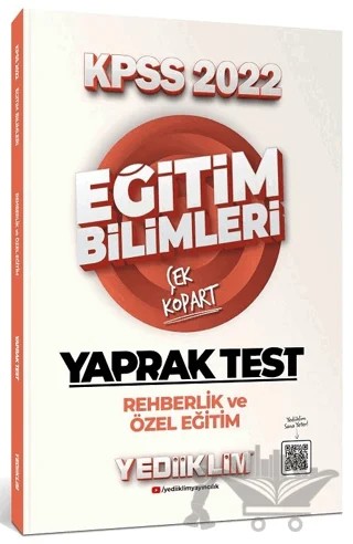 KPSS Eğitim Bilimleri Rehberlik ve Özel Eğitim Çek Kopart Yaprak Test – Kolektif – Yediiklim Yayınları kitap kapağı