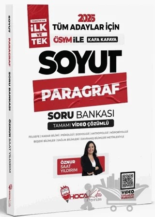 2025 KPSS TYT ALES DGS Soyut Paragraf Soru Bankası Video Çözümlü – Öznur Saat Yıldırım – Hoca Kafası Yayınları kitap kapağı