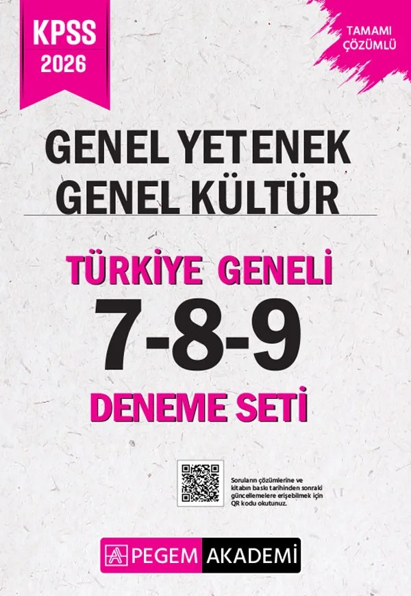 2026 KPSS Genel Yetenek Genel Kültür Tamamı Çözümlü Türkiye Geneli 7-8-9 (3'lü Deneme Seti) – 9 (3'lü Deneme Seti) – Pegem Akademi Yayıncılık kitap kapağı