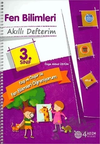 3. Sınıf Fen Bilimleri Akıllı Defterim – Özge Akbal Üstün – 4 Adım Yayınları kitap kapağı