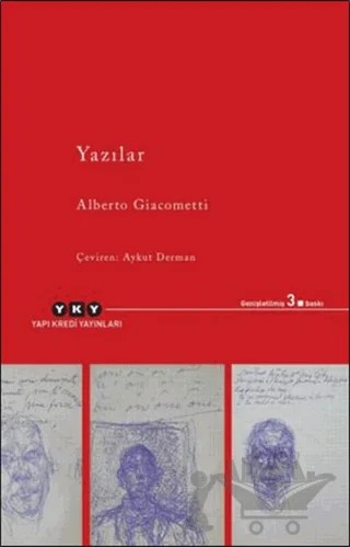 Yazılar – Alberto Giacometti – Yapı Kredi Yayınları kitap kapağı