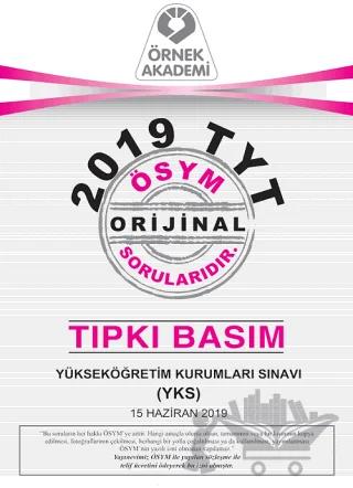2019 TYT ÖSYM Orjinal Soruları Tıpkı Basım