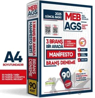 2025 MEB AGS Tarih-Coğrafya-Mevzuat Manifesto 90 Adet Branş Deneme (3x30) Fasikül Seti Çözümlü