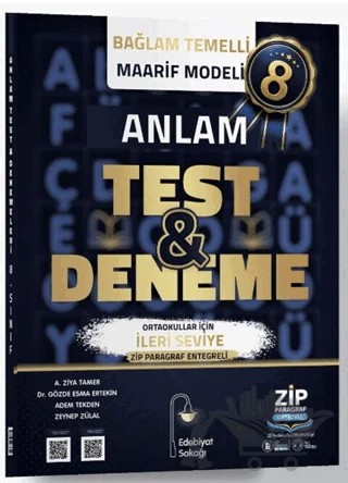 8. Sınıf Anlam Maarif Model Test ve Deneme – A. Ziya Tamer, Gözde Esma Ertekin – Edebiyat Sokağı Yayınları kitap kapağı