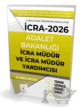 İcra Müdür ve Müdür Yardımcısı Tamamı Çözümlü 3 Deneme Sınavı – Emin Hüseyin Şahin – Pelikan Tıp Teknik Yayıncılık kitap kapağı