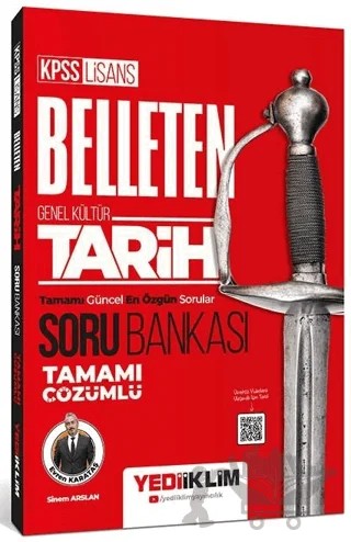 KPSS Genel Kültür Belleten Tarih Tamamı Çözümlü Soru Bankası – Evren Karataş – Yediiklim Yayınları kitap kapağı
