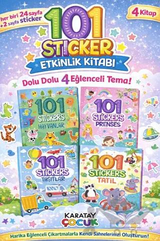 101 Sticker Etkinlik Kitabı (4 Kitap) (Taşıtlar-Prenses-Hayvanlar-Tatil)