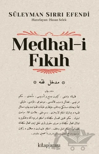 Medhal-i Fıkıh – Süleyman Sırrı Efendi – Kitap Arası kitap kapağı
