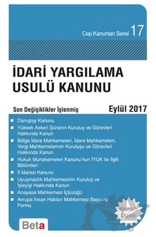 İdari Yargılama Usulü Kanunu (Eylül 2018) – Celal Ülgen – Beta Yayınevi kitap kapağı