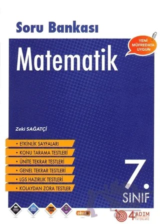 7. Sınıf Matematik Soru Bankası – Zeki Sağatçi – 4 Adım Yayınları kitap kapağı
