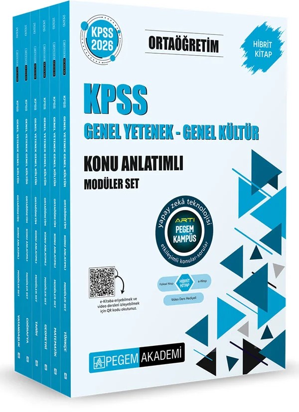 2026 KPSS Ortaöğretim Konu Anlatımlı Modüler Set Genel Yetenek Genel Kültür (6 Kitap) – ekibi tarafından özenle oluşturulmuş Konu Anlatımlı Setimizi sizlere sunuyoruz. Kitabımızın baskı ta – Pegem Akademi Yayıncılık kitap kapağı