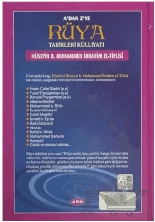 Rüya Tabirleri Külliyatı – Hüseyin B. Muhammed İbrahim el-Tiflisi – Asr Yayınları kitap kapağı