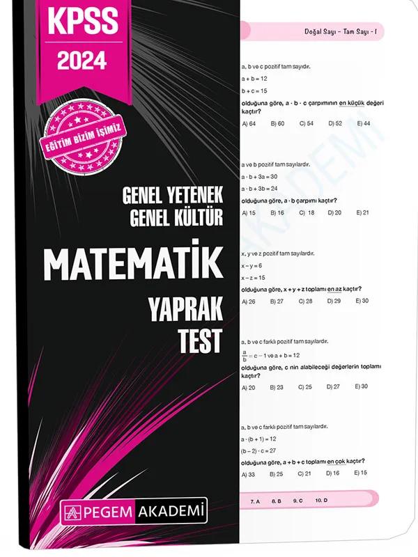 2024 KPSS Genel Yetenek Genel Kültür Matematik Yaprak Test