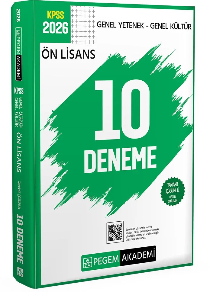 2026 KPSS Genel Yetenek Genel Kültür Ön Lisans Tamamı Çözümlü 10 Deneme – Pegem Akademi Yayıncılık kitap kapağı