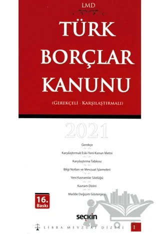 Türk Borçlar Kanunu / LMD-1 – Mutlu Dinç, Çilem Bahadır – Seçkin Yayıncılık kitap kapağı