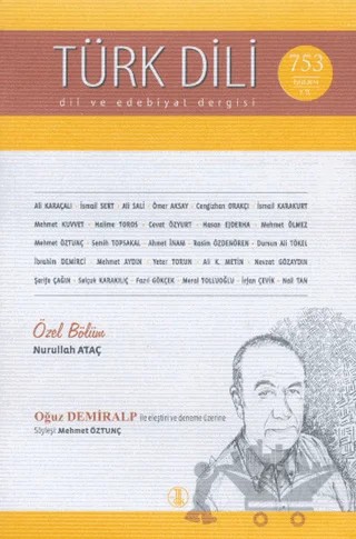 Türk Dili Dil ve Edebiyat Dergisi Sayı: 753 Eylül 2014 – Türk Dil Kurumu Yayınları kitap kapağı