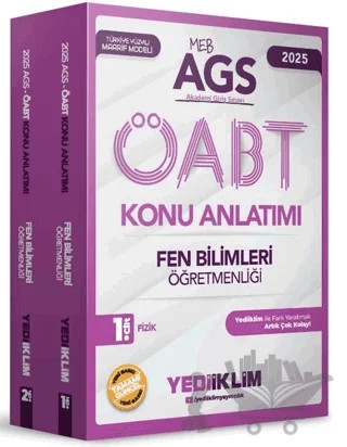 2025 MEBS AGS ÖABT Fen Bilimleri Öğretmenliği Konu Anlatımı (2 Cilt) – Kollektif – Yediiklim Yayınları kitap kapağı