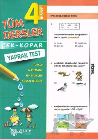 4. Sınıf Tüm Dersler Çek-Kopar Yaprak Test