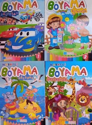 Maskeli Boyama Kitabı 4 lü Set