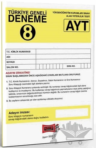 AYT Türkiye Geneli Deneme Sınavı - 8 – Kolektif – Yargı Yayınevi kitap kapağı