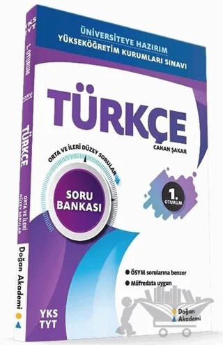 YKS TYT Türkçe Orta ve İleri Düzey Soru Bankası – Canan Şakar – Doğan Akademi kitap kapağı
