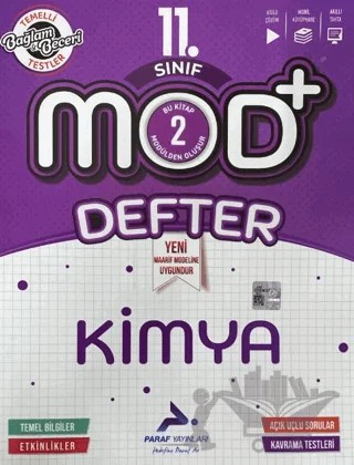 11. Sınıf Mod Kimya Defter – Kolektif – Paraf Yayınları kitap kapağı