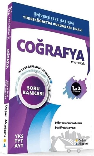 YKS TYT AYT Coğrafya Orta ve İleri Düzey Soru Bankası – Aykut Yüceil – Doğan Akademi kitap kapağı