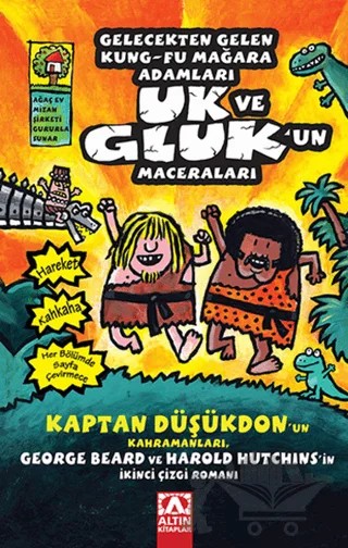 Gelecekten Gelen Kung-Fu Mağara Adamları Uk ve Gluk’un Maceraları – Dav Pilkey – Altın Kitaplar kitap kapağı