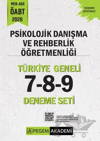 2026 MEB AGS ÖABT Psikolojik Danışma ve Rehberlik Öğretmenliği Tamamı Çözümlü Türkiye Geneli 7-8-9 (3'lü Deneme Seti) – Kolektif – Pegem Akademi Yayıncılık kitap kapağı