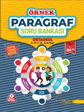 Örnek Paragraf Soru Bankası Ortaokul – Burçin Köknel Arzik, Seren kömürlü – Örnek Akademi kitap kapağı