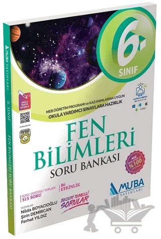 6. Sınıf Fen Bilimleri Soru Bankası – Nilda Boyacıoğlu Şirin – Muba Yayınları kitap kapağı